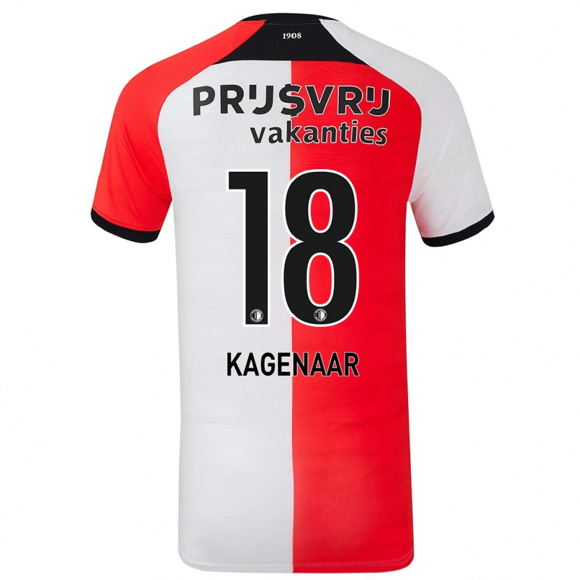 Danxen Barn Isa Kagenaar #18 Röd Vit Hemmatröja Matchtröjor 2024/25 Tröjor T-Tröja