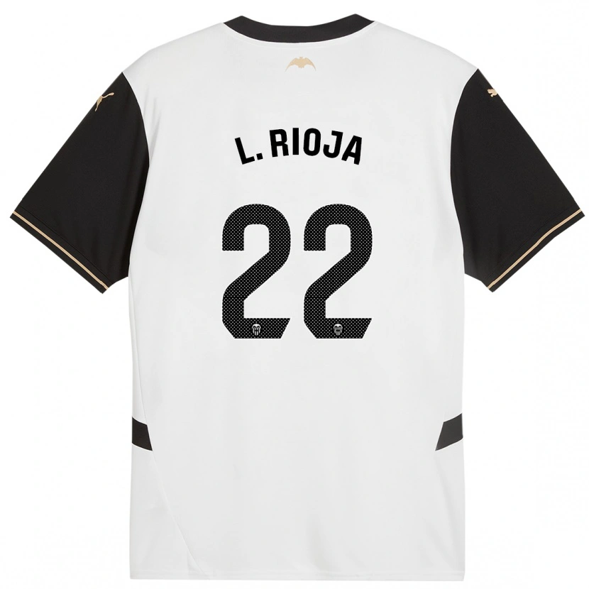 Danxen Barn Luis Rioja #22 Vit Svart Hemmatröja Matchtröjor 2024/25 Tröjor T-Tröja