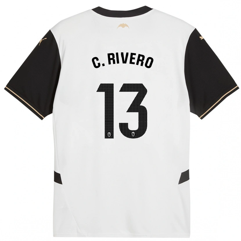 Danxen Barn Cristian Rivero #13 Vit Svart Hemmatröja Matchtröjor 2024/25 Tröjor T-Tröja