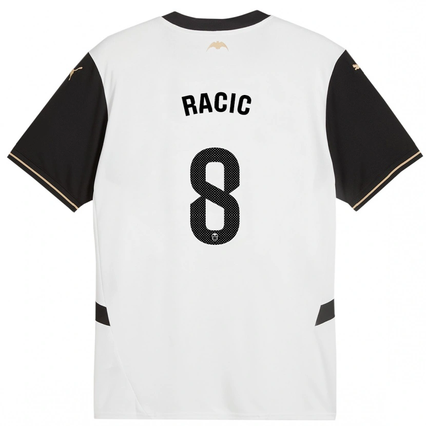 Danxen Barn Uros Racic #8 Vit Svart Hemmatröja Matchtröjor 2024/25 Tröjor T-Tröja