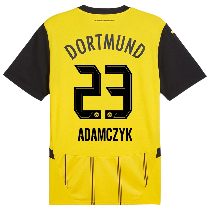 Danxen Barn Nico Adamczyk #23 Gul Svart Hemmatröja Matchtröjor 2024/25 Tröjor T-Tröja