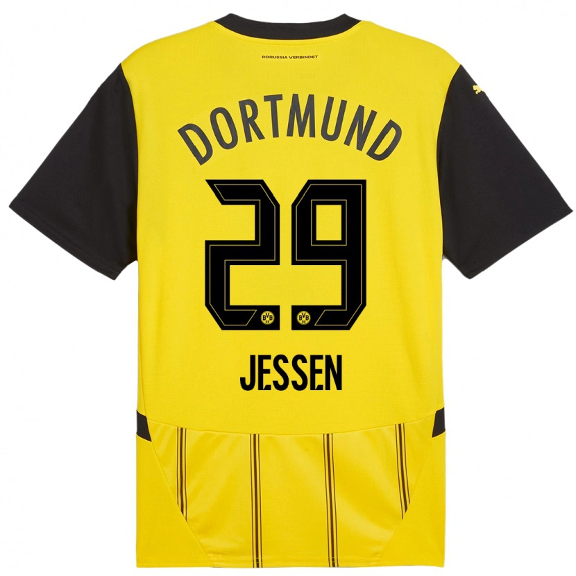 Danxen Barn Niklas Jessen #29 Gul Svart Hemmatröja Matchtröjor 2024/25 Tröjor T-Tröja