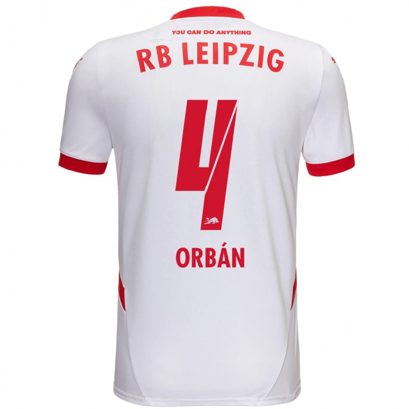Danxen Barn Willi Orbán #4 Vit Röd Hemmatröja Matchtröjor 2024/25 Tröjor T-Tröja