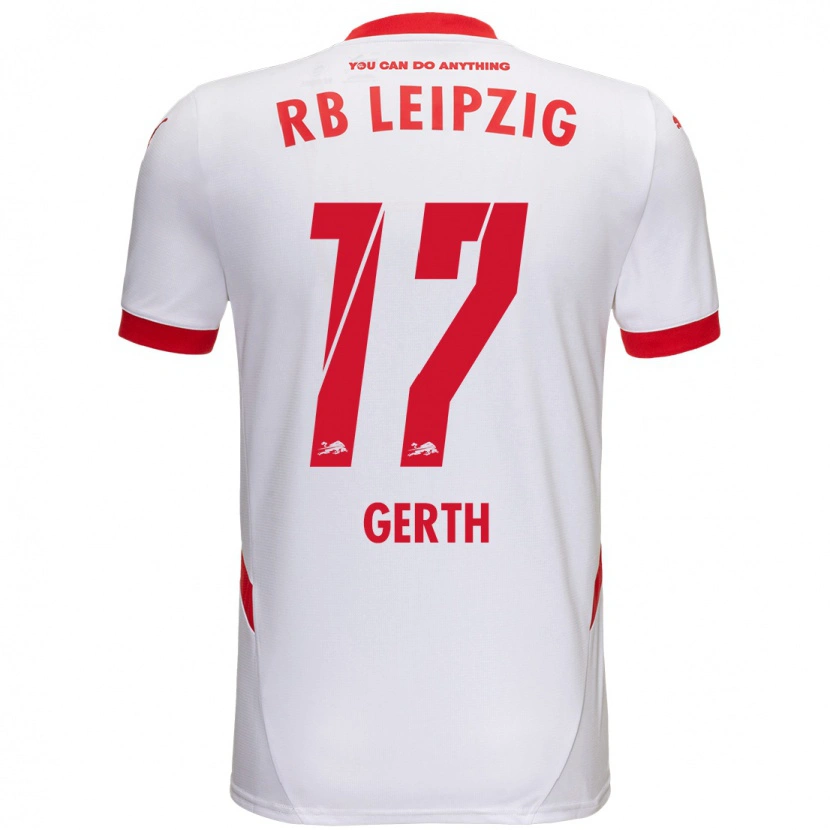 Danxen Barn Amos Gerth #17 Vit Röd Hemmatröja Matchtröjor 2024/25 Tröjor T-Tröja