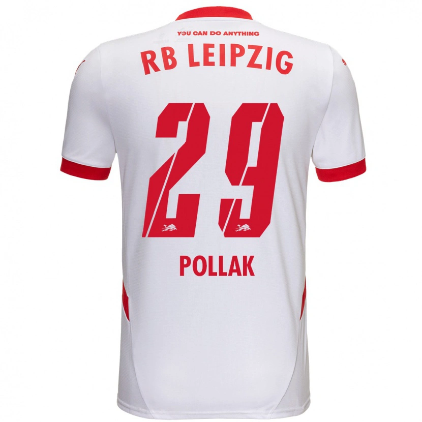 Danxen Barn Julia Pollak #29 Vit Röd Hemmatröja Matchtröjor 2024/25 Tröjor T-Tröja