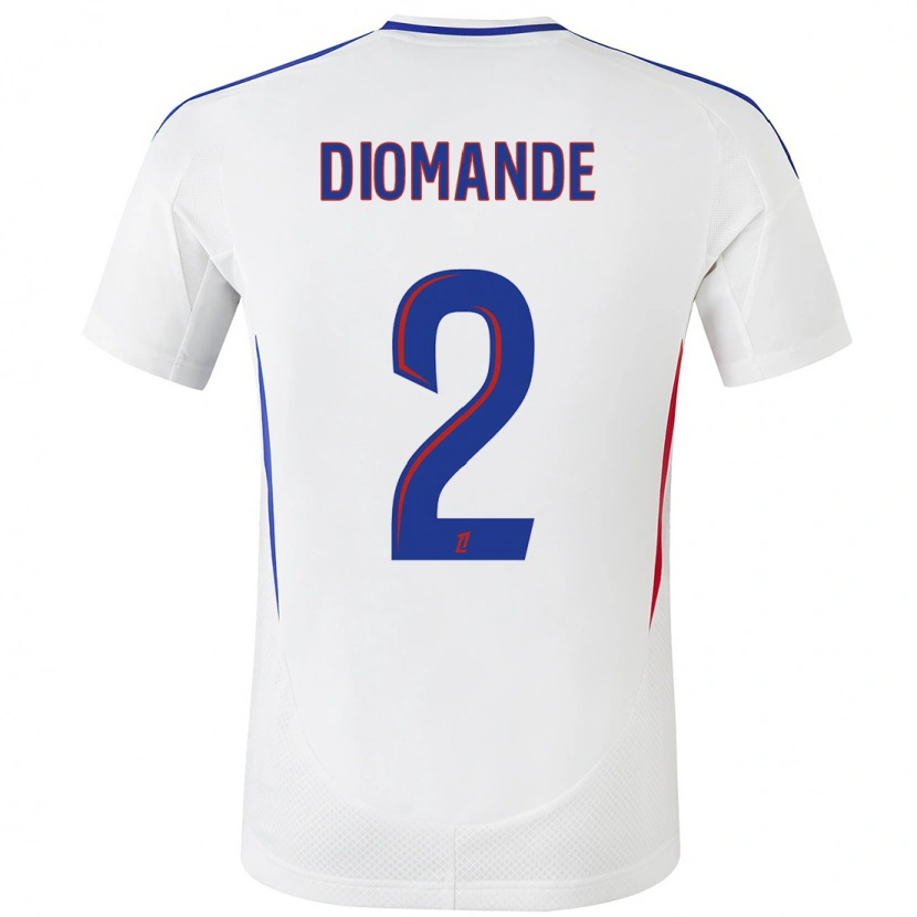 Danxen Barn Sinaly Diomandé #2 Vit Blå Hemmatröja Matchtröjor 2024/25 Tröjor T-Tröja