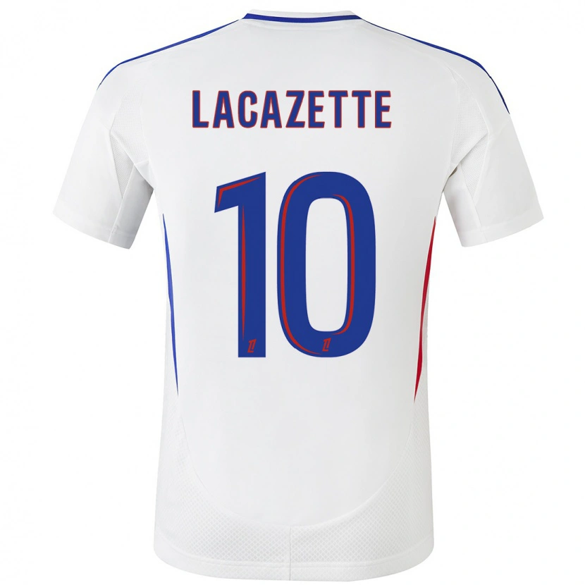Danxen Barn Alexandre Lacazette #10 Vit Blå Hemmatröja Matchtröjor 2024/25 Tröjor T-Tröja