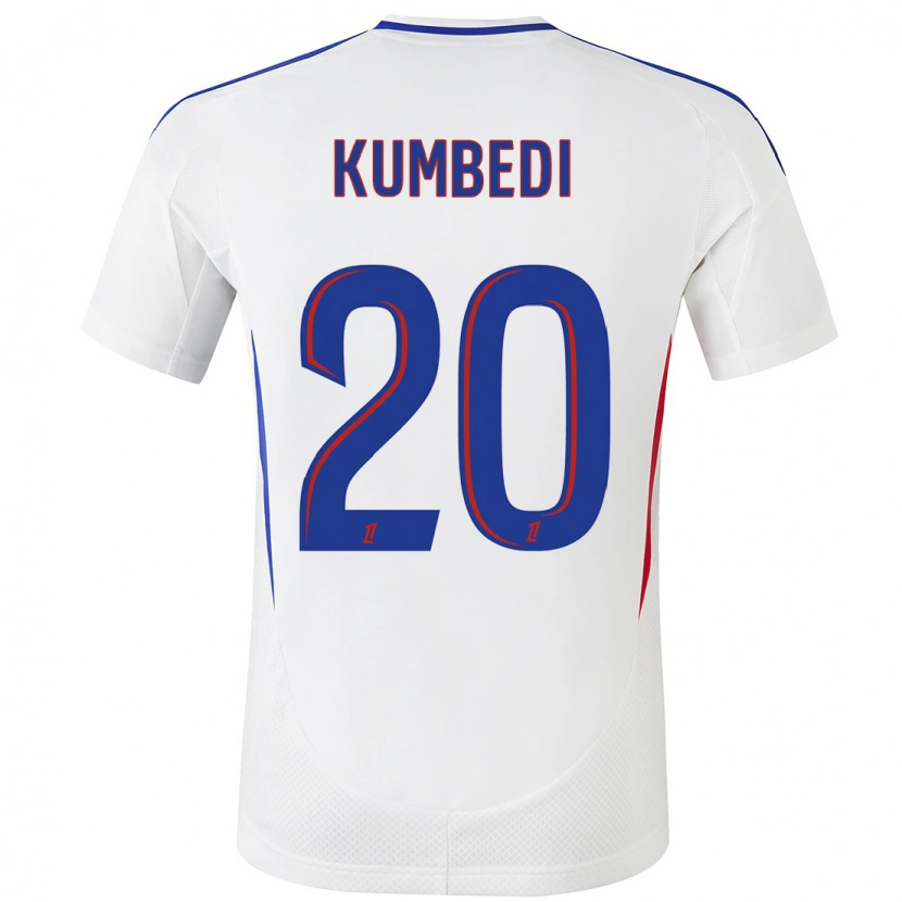 Danxen Barn Saël Kumbedi #20 Vit Blå Hemmatröja Matchtröjor 2024/25 Tröjor T-Tröja