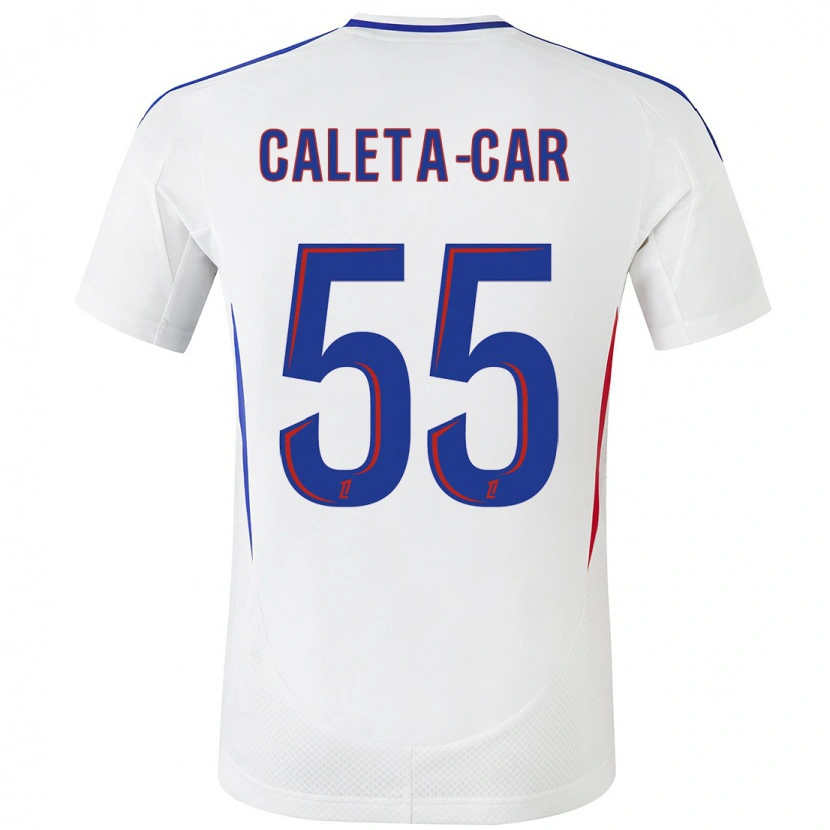 Danxen Barn Duje Caleta-Car #55 Vit Blå Hemmatröja Matchtröjor 2024/25 Tröjor T-Tröja