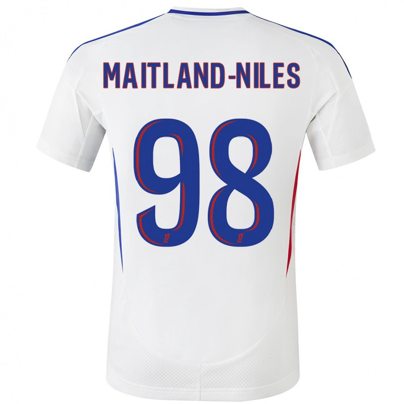 Danxen Barn Ainsley Maitland-Niles #98 Vit Blå Hemmatröja Matchtröjor 2024/25 Tröjor T-Tröja