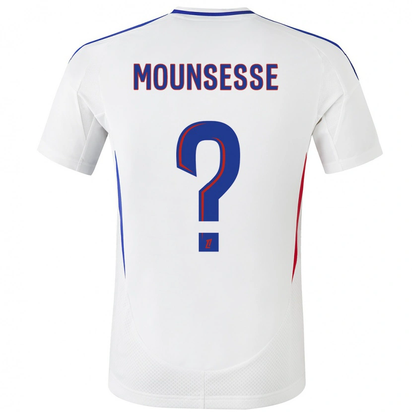 Danxen Barn Jérémy Mounsesse #0 Vit Blå Hemmatröja Matchtröjor 2024/25 Tröjor T-Tröja