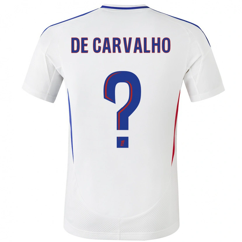 Danxen Barn Mathys De Carvalho #0 Vit Blå Hemmatröja Matchtröjor 2024/25 Tröjor T-Tröja