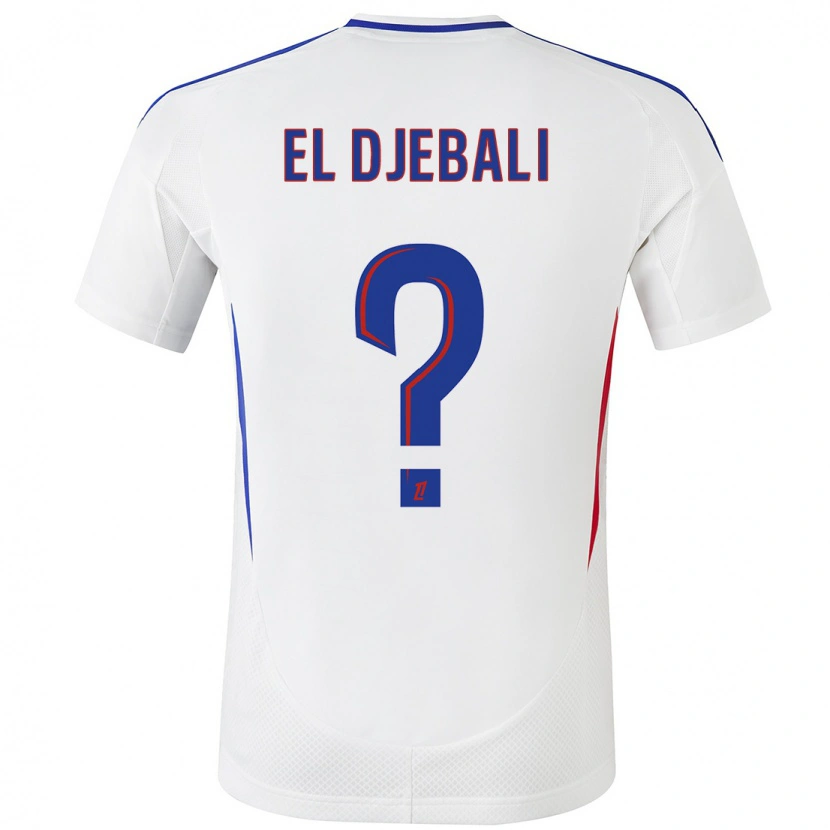 Danxen Barn Chaïm El Djebali #0 Vit Blå Hemmatröja Matchtröjor 2024/25 Tröjor T-Tröja