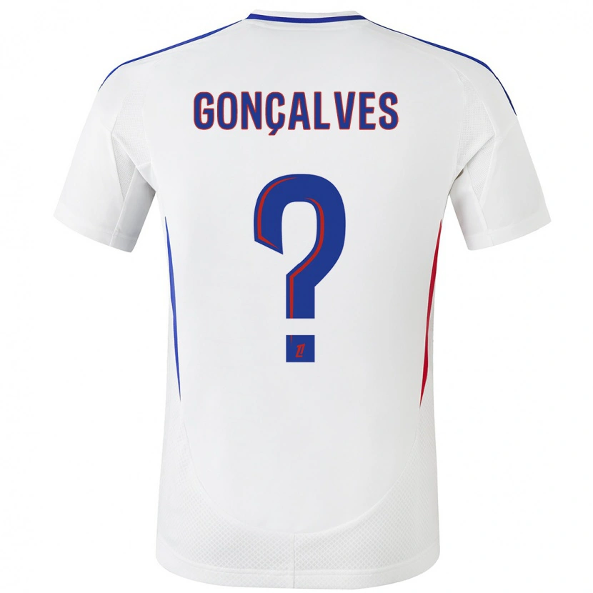 Danxen Barn Tiago Gonçalves #0 Vit Blå Hemmatröja Matchtröjor 2024/25 Tröjor T-Tröja