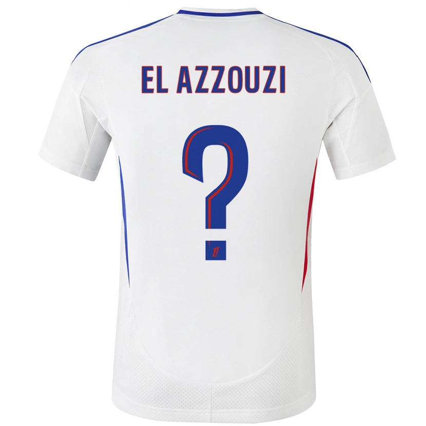 Danxen Barn Nourdine El Azzouzi #0 Vit Blå Hemmatröja Matchtröjor 2024/25 Tröjor T-Tröja