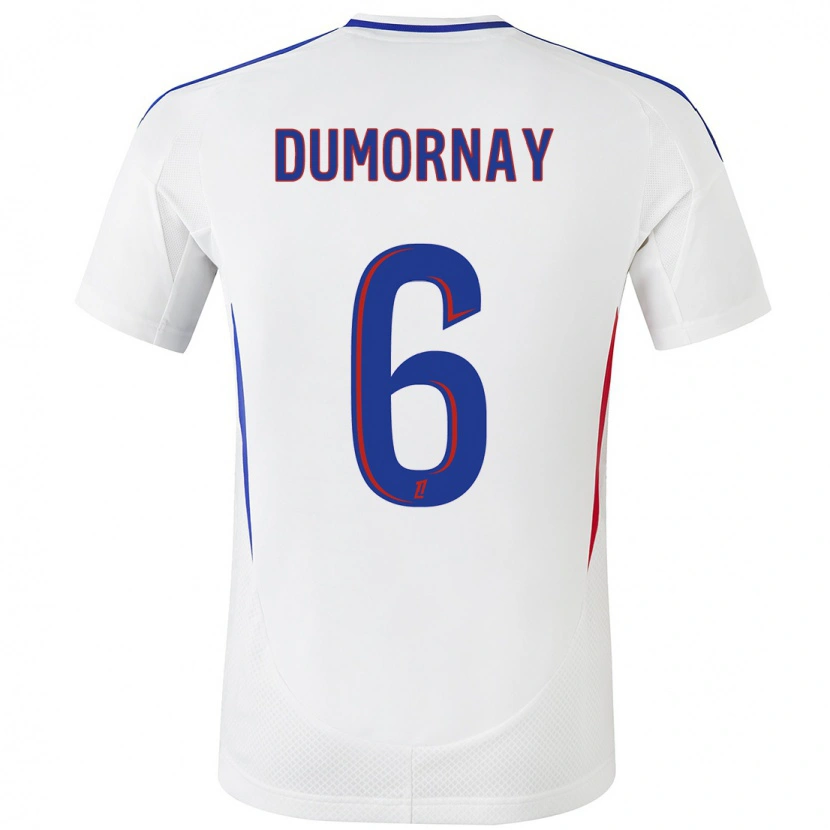 Danxen Barn Melchie Dumornay #6 Vit Blå Hemmatröja Matchtröjor 2024/25 Tröjor T-Tröja