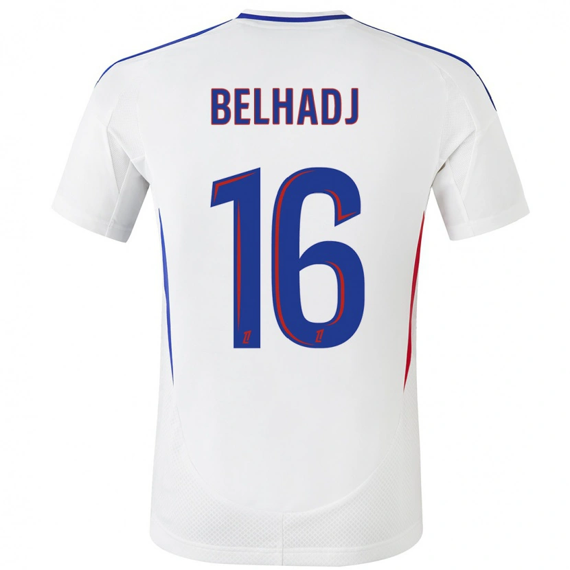 Danxen Barn Féerine Belhadj #16 Vit Blå Hemmatröja Matchtröjor 2024/25 Tröjor T-Tröja