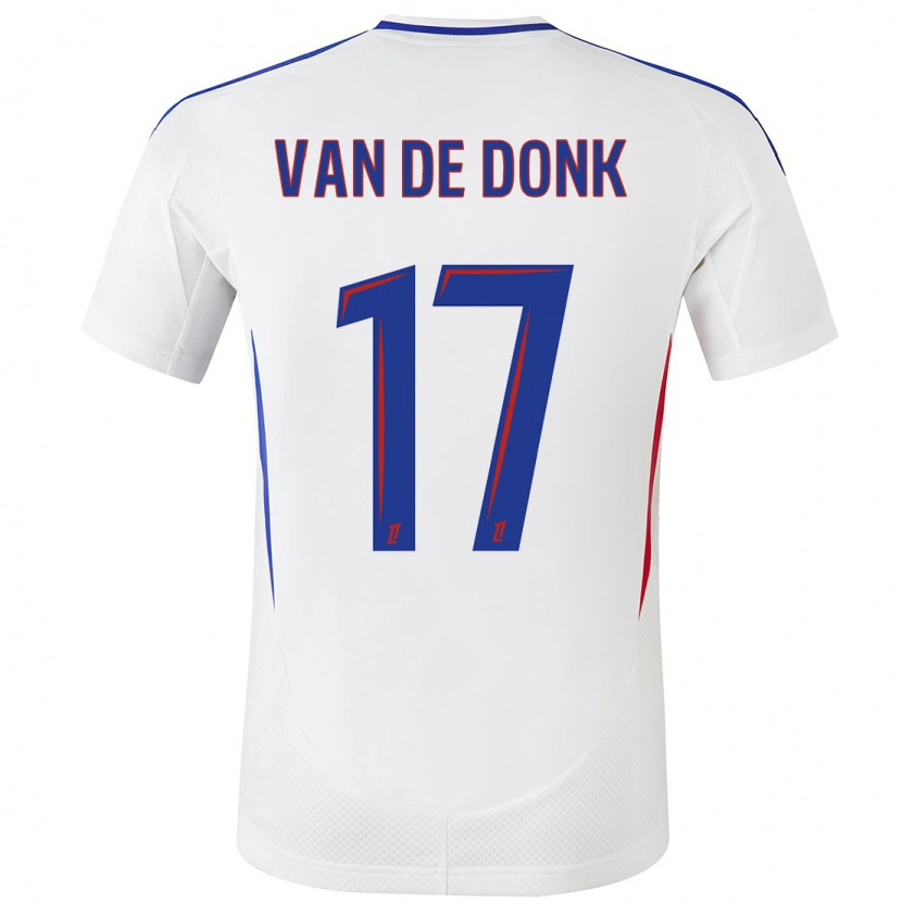 Danxen Barn Daniëlle Van De Donk #17 Vit Blå Hemmatröja Matchtröjor 2024/25 Tröjor T-Tröja