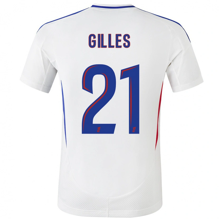 Danxen Barn Vanessa Gilles #21 Vit Blå Hemmatröja Matchtröjor 2024/25 Tröjor T-Tröja