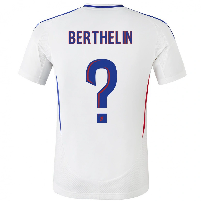 Danxen Barn Romain Berthelin #0 Vit Blå Hemmatröja Matchtröjor 2024/25 Tröjor T-Tröja