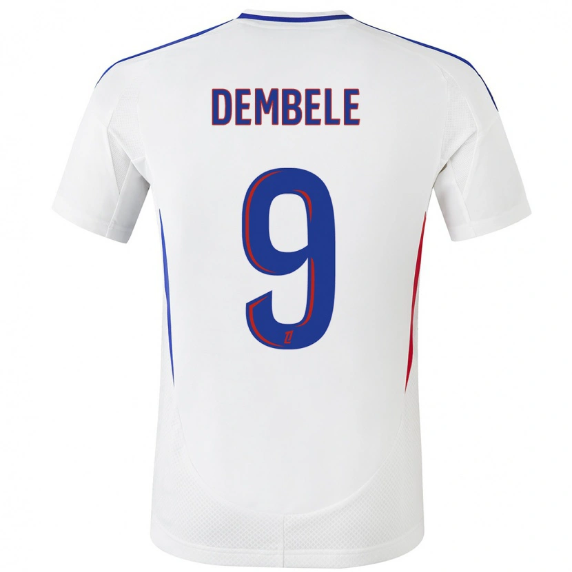 Danxen Barn Moussa Dembele #9 Vit Blå Hemmatröja Matchtröjor 2024/25 Tröjor T-Tröja