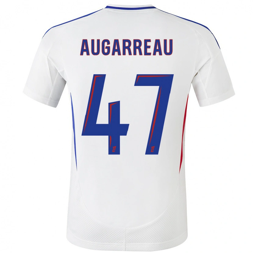 Danxen Barn Sofiane Augarreau #47 Vit Blå Hemmatröja Matchtröjor 2024/25 Tröjor T-Tröja