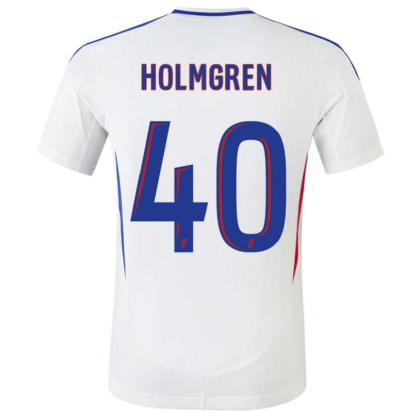 Danxen Barn Emma Holmgren #40 Vit Blå Hemmatröja Matchtröjor 2024/25 Tröjor T-Tröja