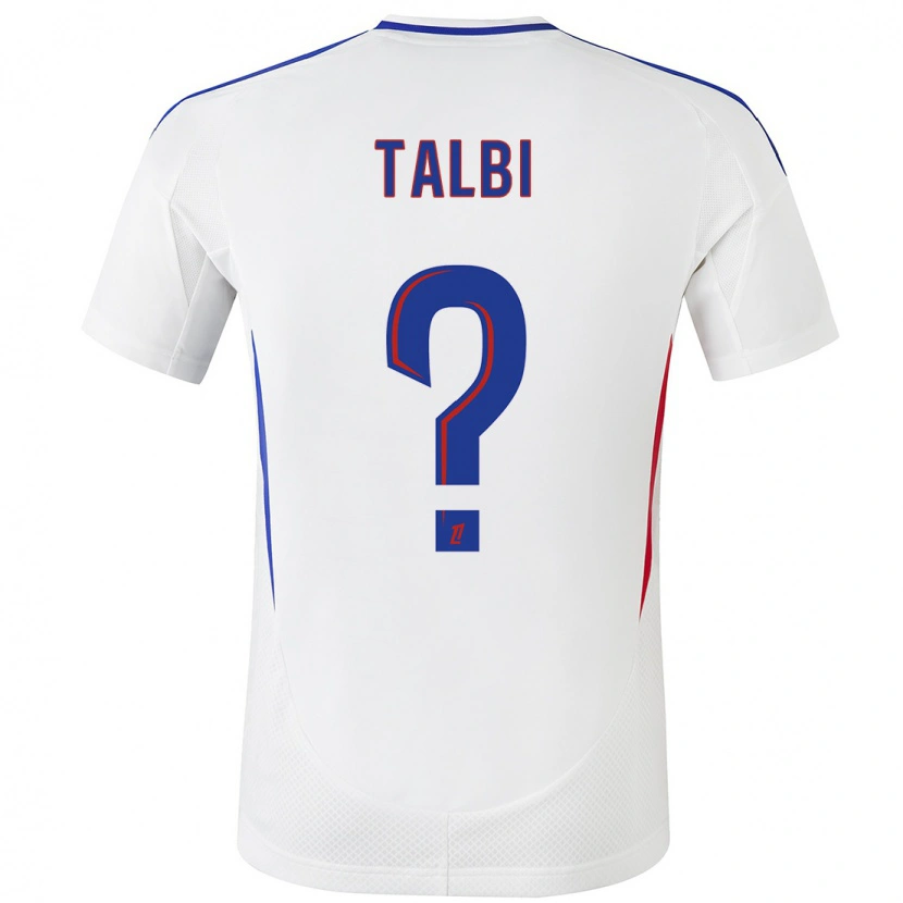 Danxen Barn Ryad Talbi #0 Vit Blå Hemmatröja Matchtröjor 2024/25 Tröjor T-Tröja