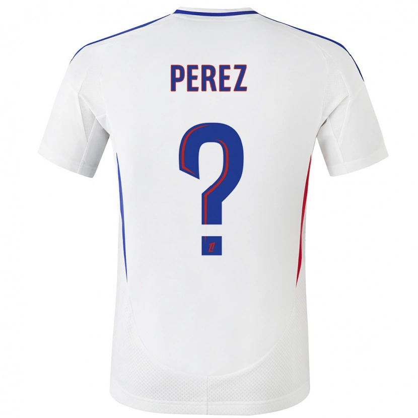 Danxen Barn Axel Perez #0 Vit Blå Hemmatröja Matchtröjor 2024/25 Tröjor T-Tröja