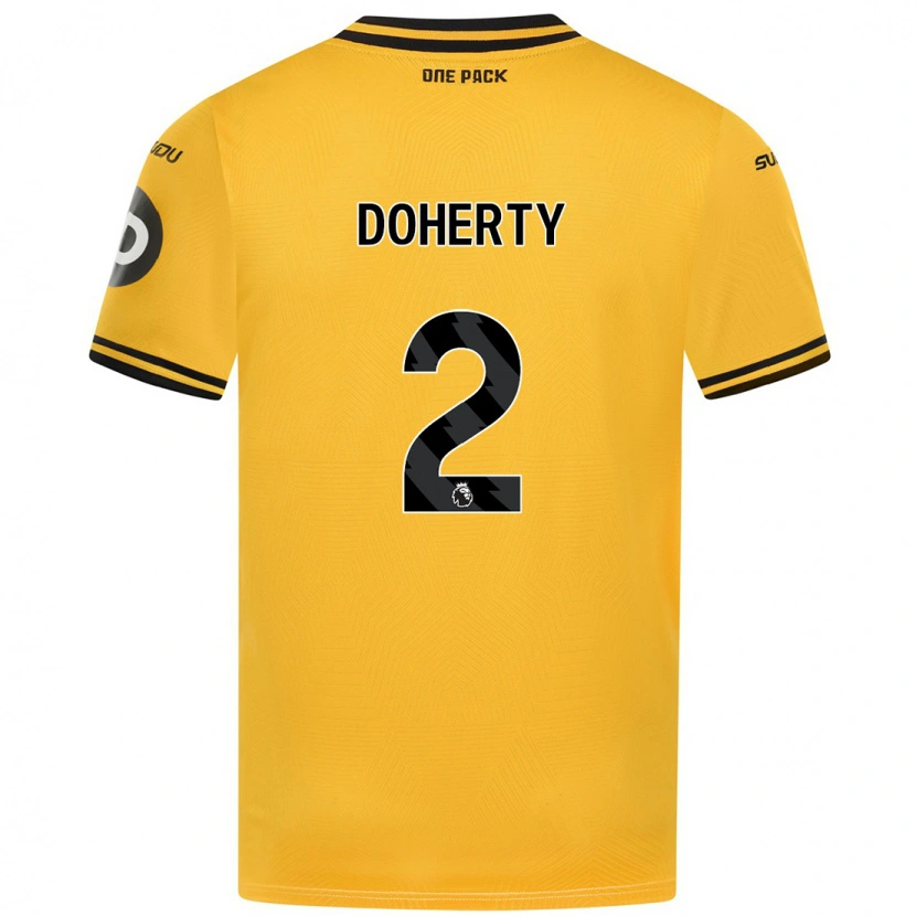 Danxen Barn Matt Doherty #2 Gul Hemmatröja Matchtröjor 2024/25 Tröjor T-Tröja