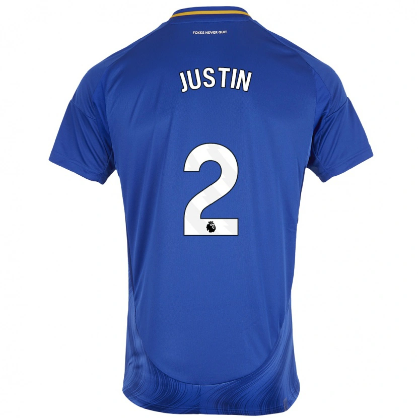 Danxen Barn James Justin #2 Blå Vit Hemmatröja Matchtröjor 2024/25 Tröjor T-Tröja