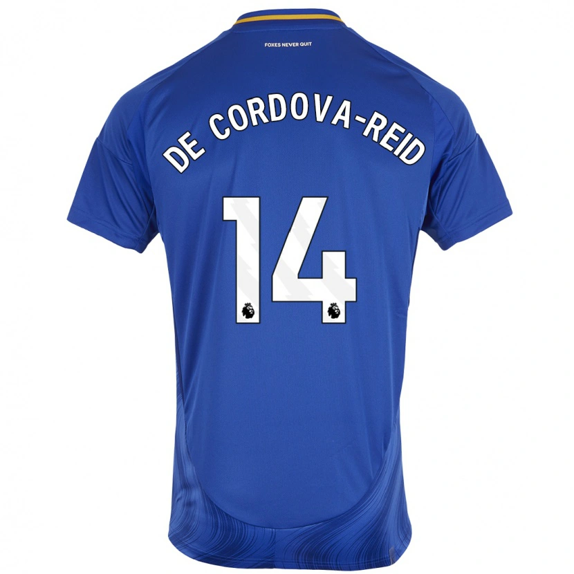 Danxen Barn Bobby De Cordova-Reid #14 Blå Vit Hemmatröja Matchtröjor 2024/25 Tröjor T-Tröja