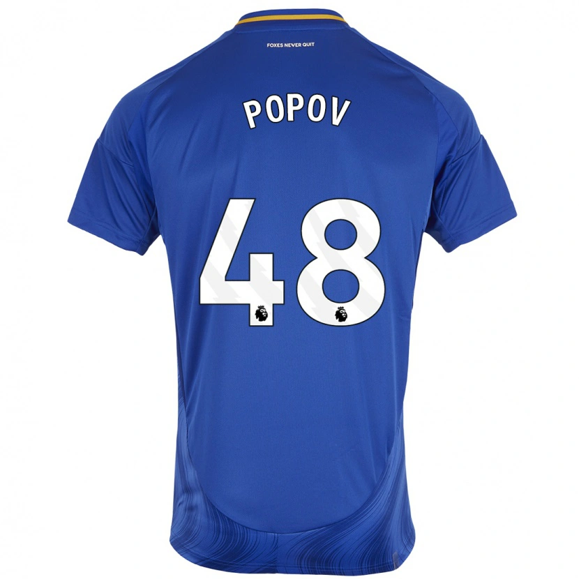Danxen Barn Chris Popov #48 Blå Vit Hemmatröja Matchtröjor 2024/25 Tröjor T-Tröja