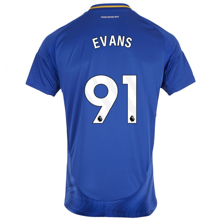 Danxen Barn Jake Evans #91 Blå Vit Hemmatröja Matchtröjor 2024/25 Tröjor T-Tröja