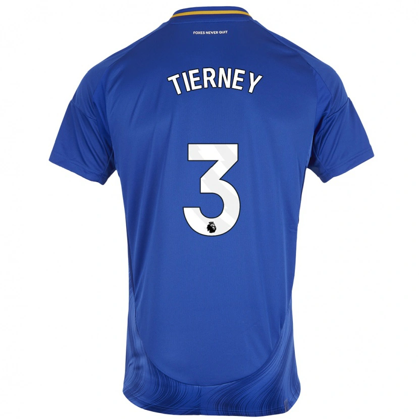 Danxen Barn Sam Tierney #3 Blå Vit Hemmatröja Matchtröjor 2024/25 Tröjor T-Tröja