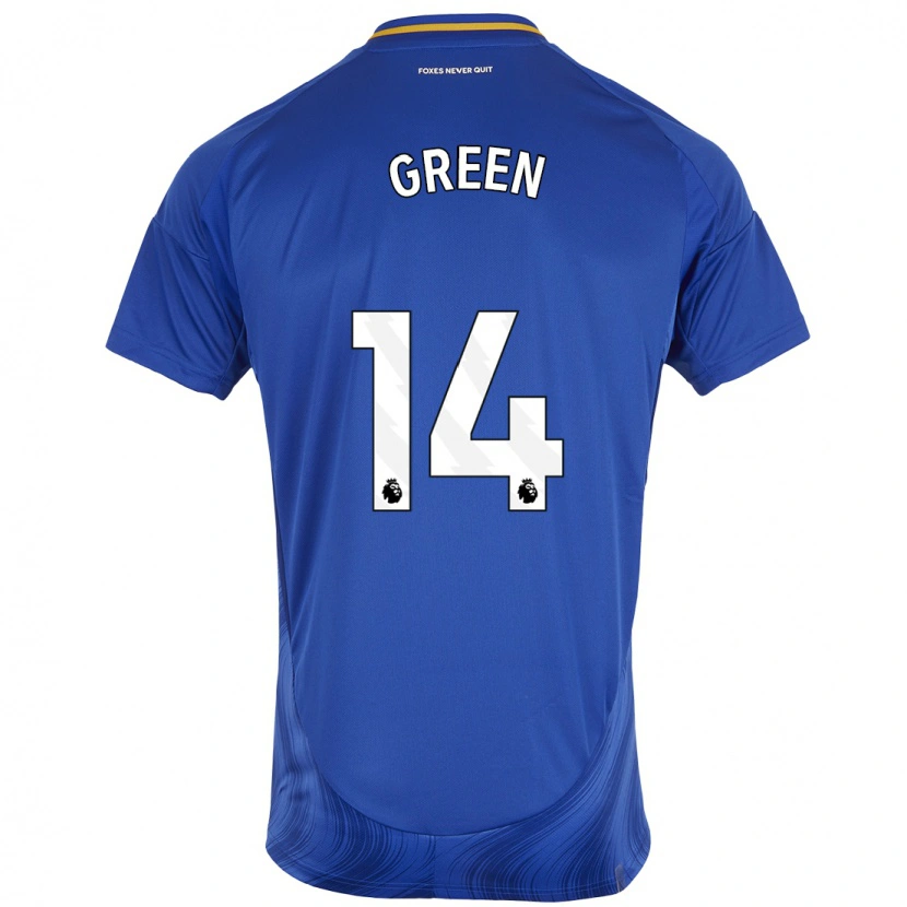 Danxen Barn Josie Green #14 Blå Vit Hemmatröja Matchtröjor 2024/25 Tröjor T-Tröja