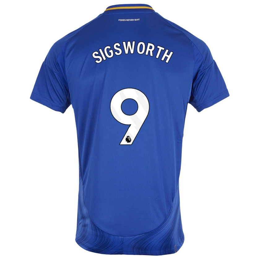 Danxen Barn Jessica Sigsworth #9 Blå Vit Hemmatröja Matchtröjor 2024/25 Tröjor T-Tröja