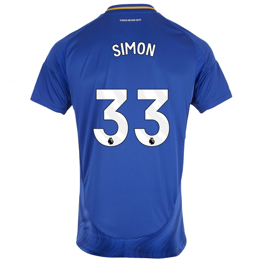 Danxen Barn Erin Simon #33 Blå Vit Hemmatröja Matchtröjor 2024/25 Tröjor T-Tröja
