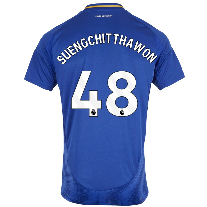 Danxen Barn Thanawat Suengchitthawon #48 Blå Vit Hemmatröja Matchtröjor 2024/25 Tröjor T-Tröja