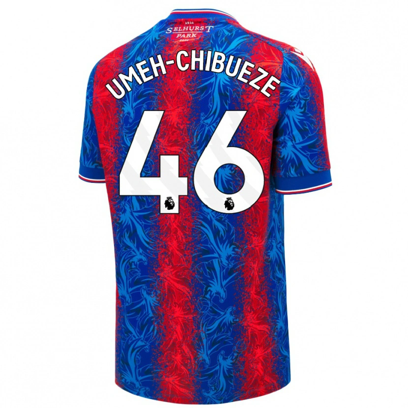 Danxen Barn Franco Umeh-Chibueze #46 Röda Blå Ränder Hemmatröja Matchtröjor 2024/25 Tröjor T-Tröja