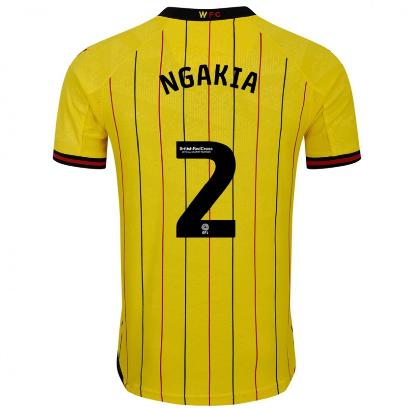 Danxen Barn Jeremy Ngakia #2 Gul Svart Hemmatröja Matchtröjor 2024/25 Tröjor T-Tröja
