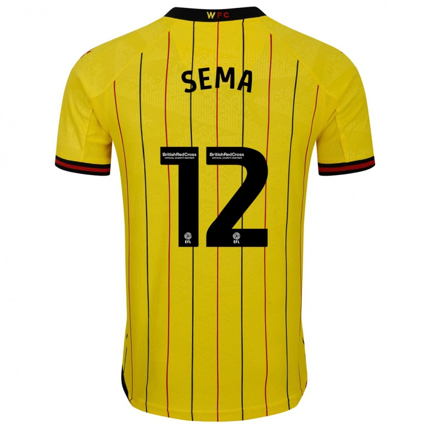 Danxen Barn Ken Sema #12 Gul Svart Hemmatröja Matchtröjor 2024/25 Tröjor T-Tröja