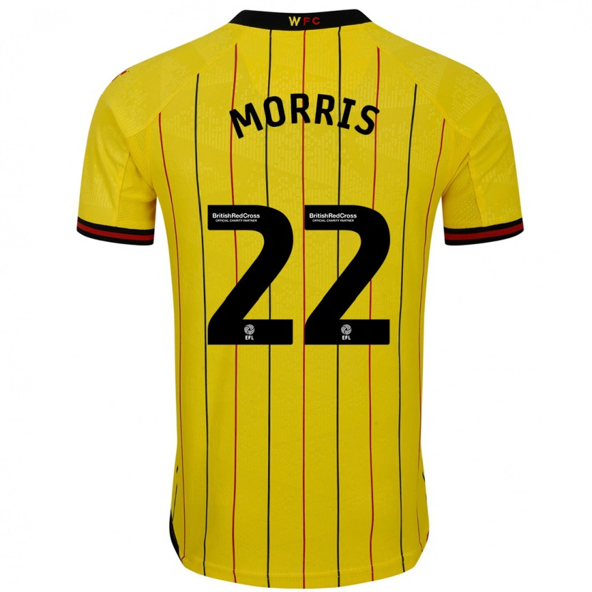 Danxen Barn James Morris #22 Gul Svart Hemmatröja Matchtröjor 2024/25 Tröjor T-Tröja