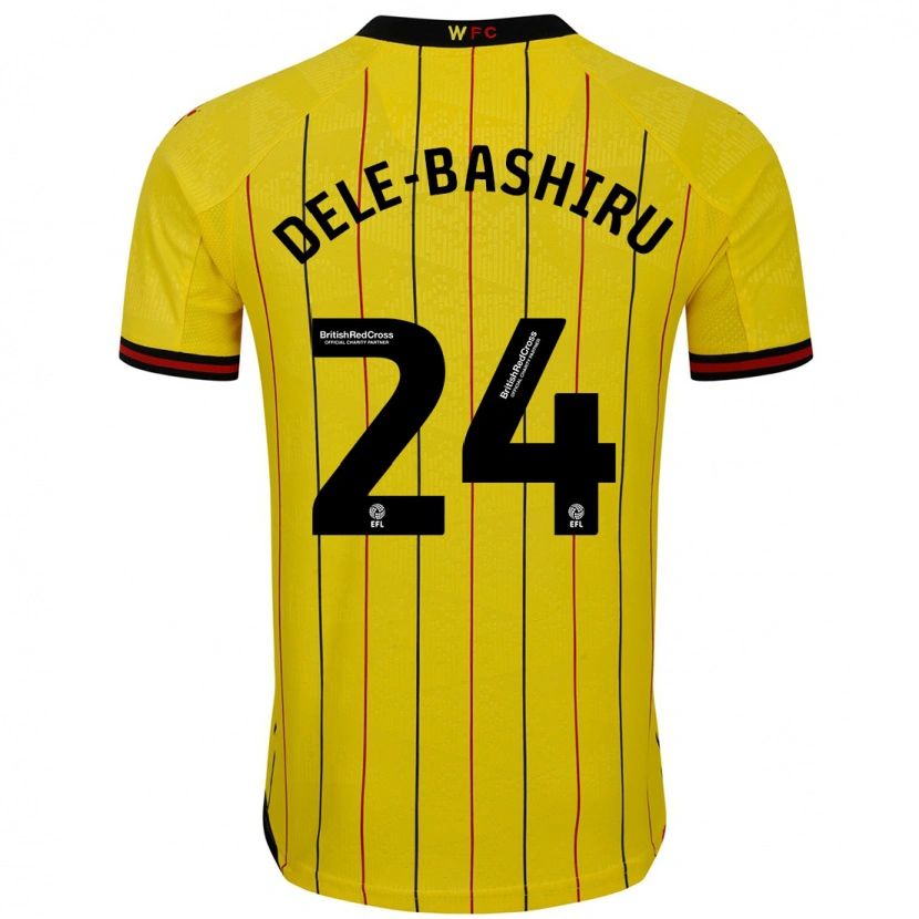 Danxen Barn Tom Dele-Bashiru #24 Gul Svart Hemmatröja Matchtröjor 2024/25 Tröjor T-Tröja