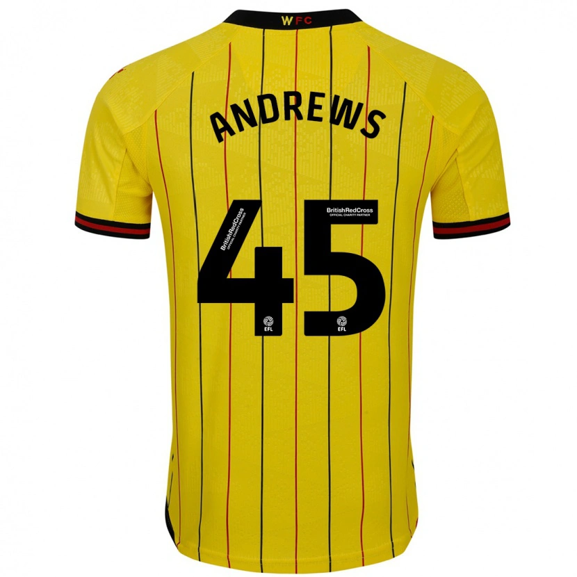 Danxen Barn Ryan Andrews #45 Gul Svart Hemmatröja Matchtröjor 2024/25 Tröjor T-Tröja