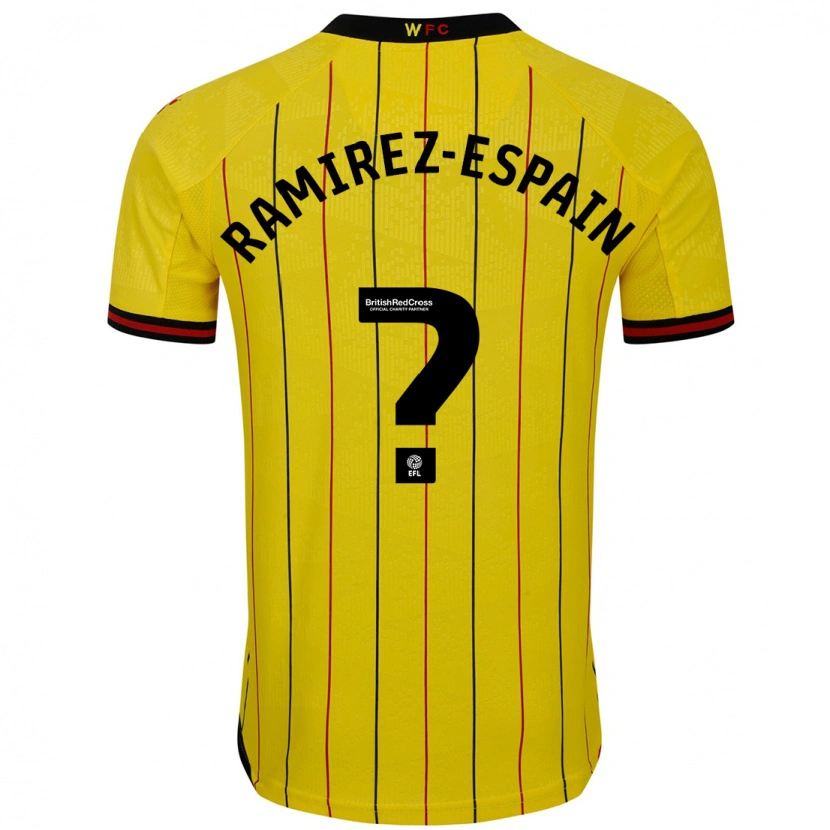Danxen Barn Leo Ramirez-Espain #0 Gul Svart Hemmatröja Matchtröjor 2024/25 Tröjor T-Tröja