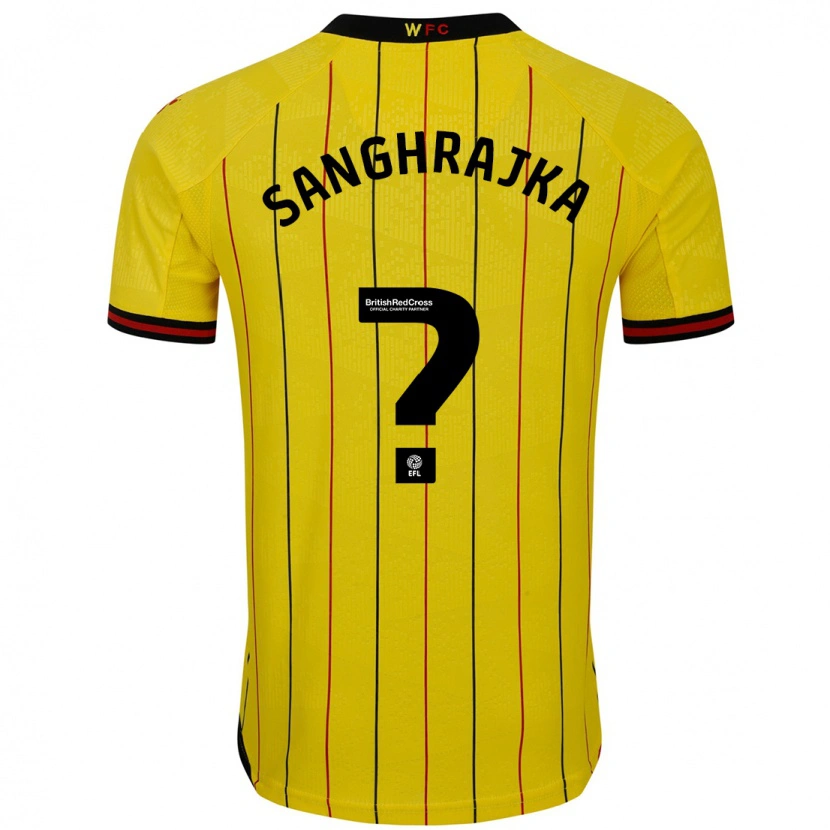 Danxen Barn Amar Sanghrajka #0 Gul Svart Hemmatröja Matchtröjor 2024/25 Tröjor T-Tröja