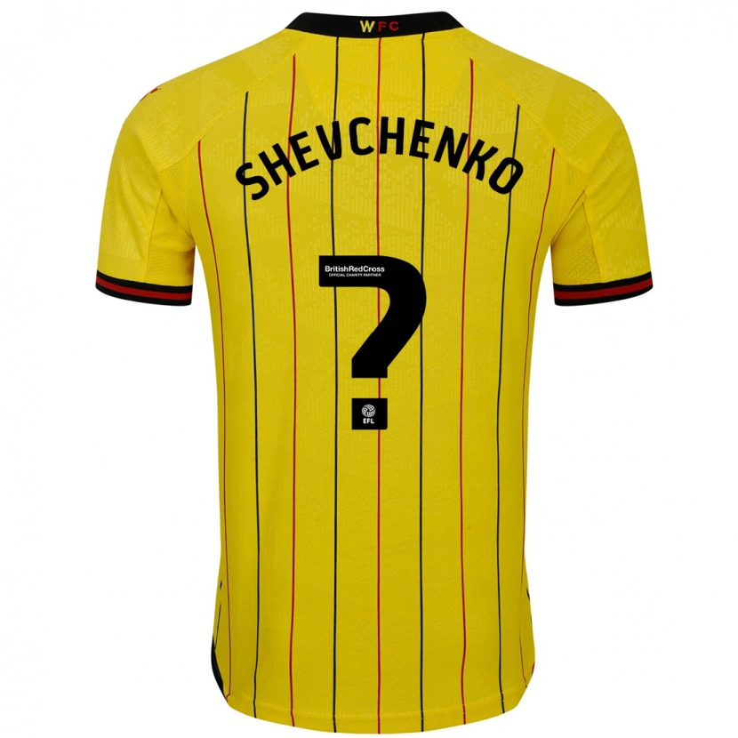 Danxen Barn Kristian Shevchenko #0 Gul Svart Hemmatröja Matchtröjor 2024/25 Tröjor T-Tröja