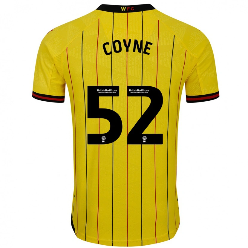 Danxen Barn Aidan Coyne #52 Gul Svart Hemmatröja Matchtröjor 2024/25 Tröjor T-Tröja