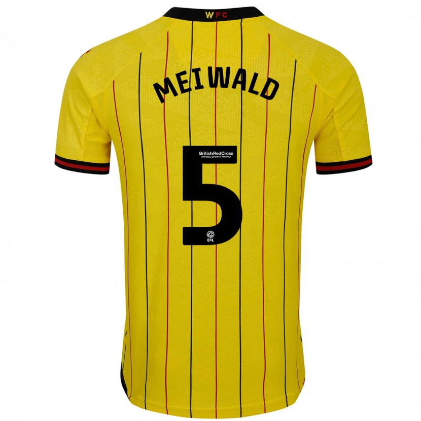 Danxen Barn Anne Meiwald #5 Gul Svart Hemmatröja Matchtröjor 2024/25 Tröjor T-Tröja